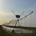 Farm center pivot irrigation system on wheels